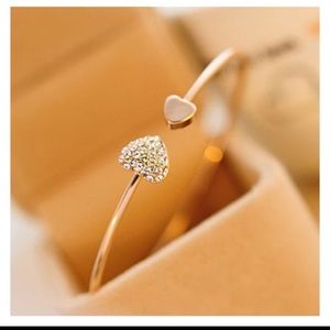 Gold Heart Cuff Bracelet